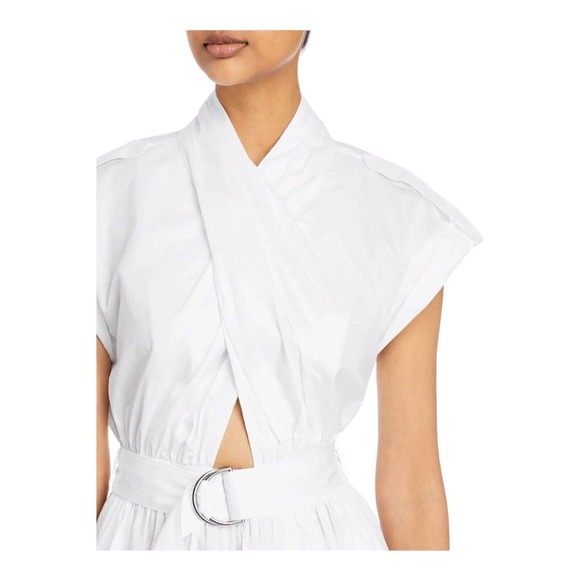 Derek Lam 10 Crosby Celeste Wrap Effect Cutout Poplin Maxi White Size 6 New - Picture 2 of 11